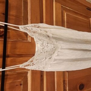 Elegant White Lace Trimmed Dress